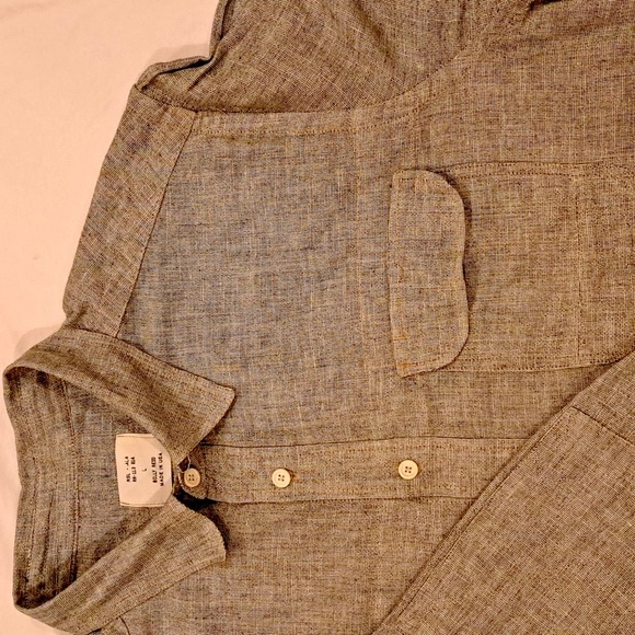 Billy Reid, Size Large, Grey Tweed Print, Long Sleeve Casual Shirt - Picture 4 of 5